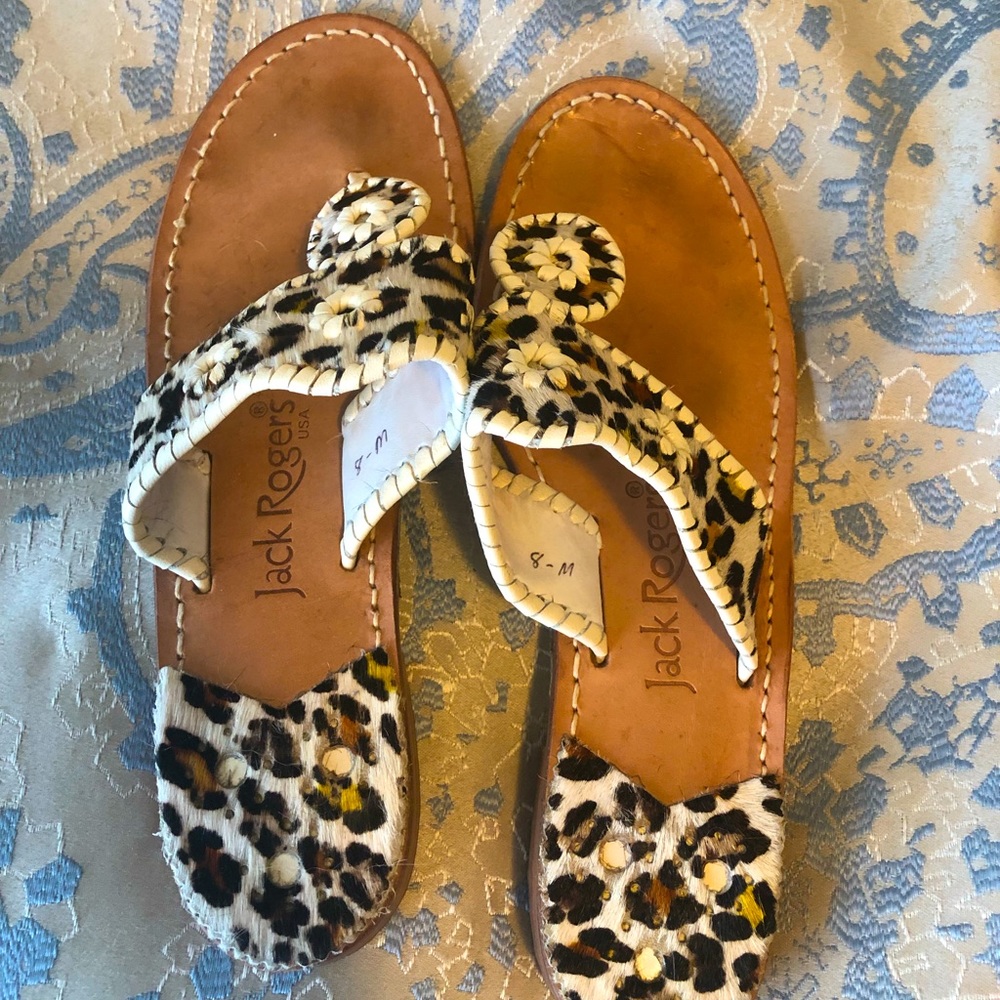 Leopard Print Jack Rogers Sandals